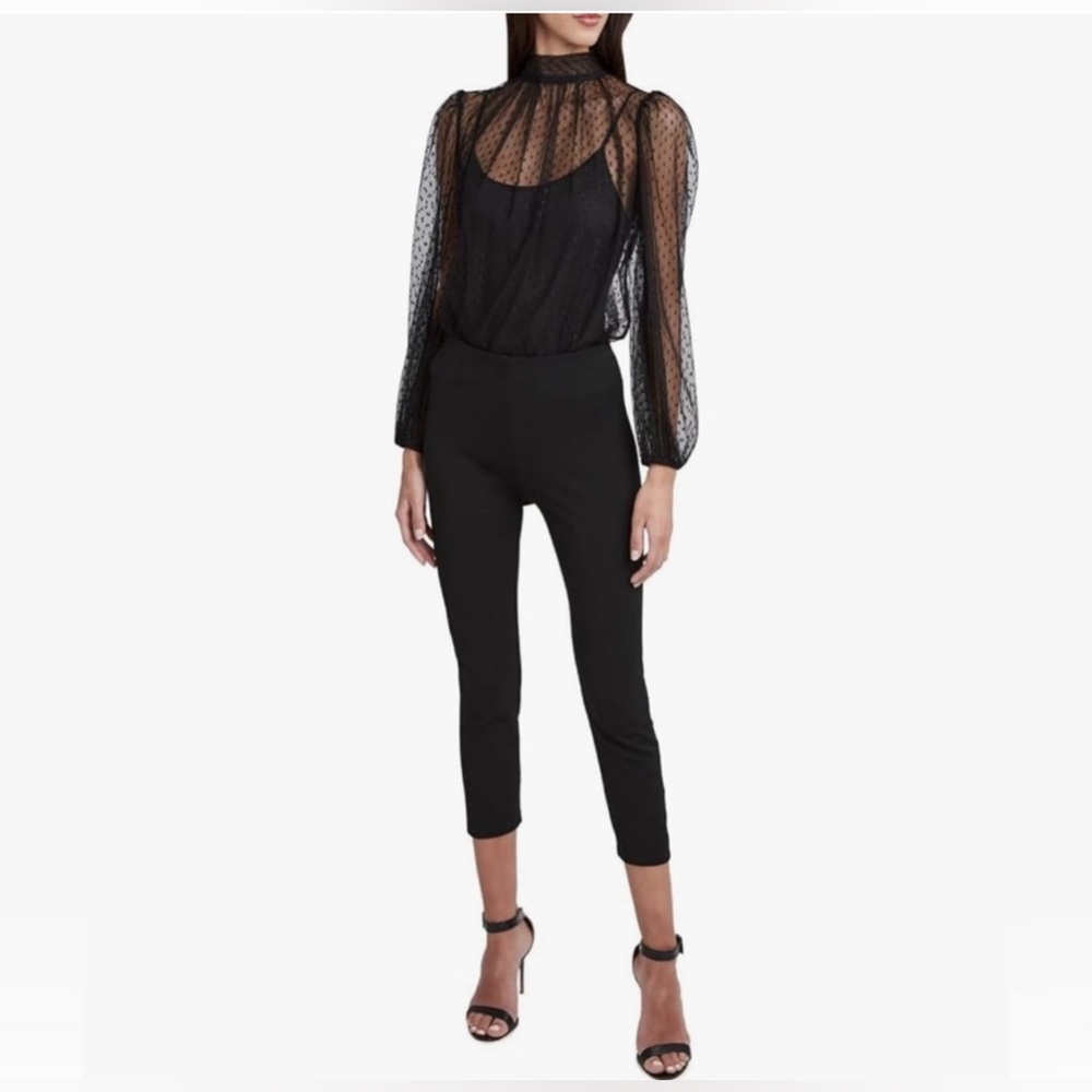BCBGMAXAZARIA Women's XS Balloon
Sleeve Mock Neck Bodysuit
